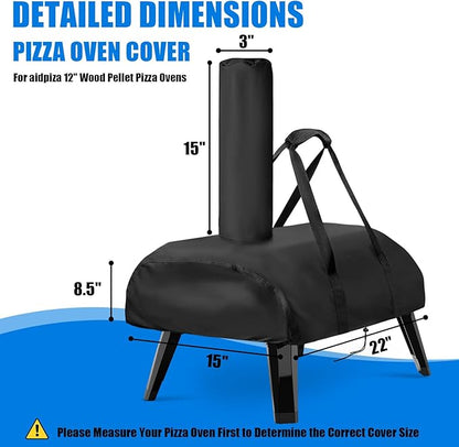 Pizza Oven Cover for Big Horn and for Aidpiza 12'' Wood Pellet Pizza Oven,Heavy Duty Outdoor Gas Pizza Grill Cover Accessories Waterproof Portable Carry Big Horn Pizza Ovens Cover