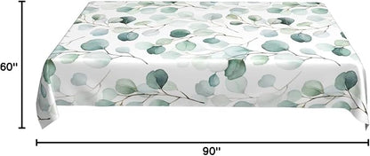 Worltoldb Eucalyptu Tablecloths Polyester Table Cloth for Kitchen Dinning Table Washable Table Cover for Parties Wedding Picnic