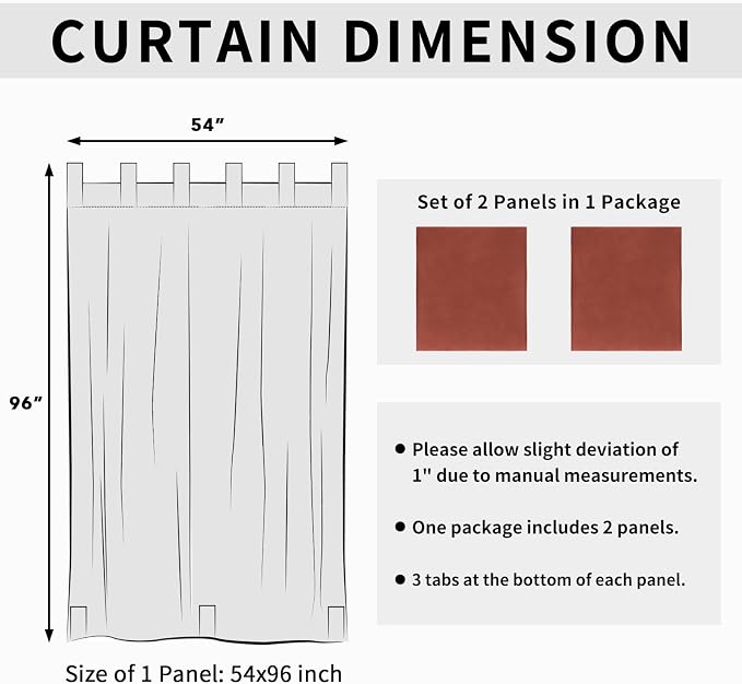 Easy-Going Outdoor Patio Curtains 2 Panels, 54x96 inch, Terra Red | Privacy - Image 6