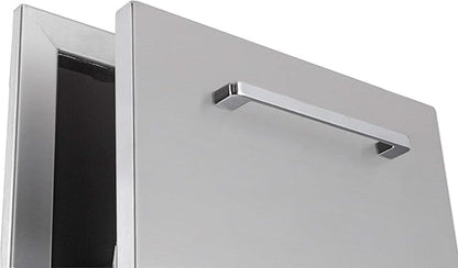 TIANAI 14" Single Pull-Out Trash Drawer Stainless Steel Outdoor Kitchen Trash Drawer Storage for One 10 Gallon Commercial Wastebasket