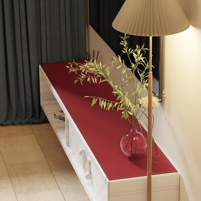 Dresser Cover Top - Can Be Used On Both Sides Waterproof and Easy to Clean Good Flatness Used for Dresser Table(Black+Wine Red 10x36)