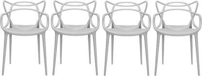 2xhome Modern Dining Chair | Stackable Indoor or Outdoor Entangled Side Chair | by 2xhome