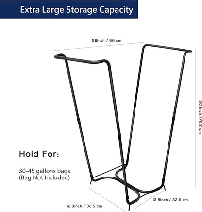 Outdoor Trash Bag Holder Stand,Metal Garbage Bag Holder for 30-45 Gallon Bags,Leaf Bag Support Stand Holder,Portable Multi-Use Garbage Bag Frame Holder for Leaves Camping Lawn Party Weeding Yard
