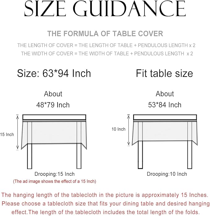patdrea Designer Green Long Table Cloth for Rectangle Table,Vintage Linen Leaves Pattern Tablecloth,Floral Decor Cover for Kitchen Dining Christmas,Tea Party,Thanksgiving,63"x94"-Cecilia a