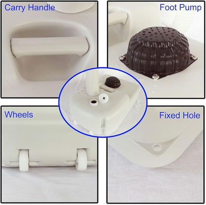 Portable Sink and Toilet - Detachable Outdoor Sink Station and Camping Toilet - 19L Hand Washing Station with Foot Pump - 20L Waste Holding Tank Flushing Toilet - Perfect for Camping RV Boat Travel