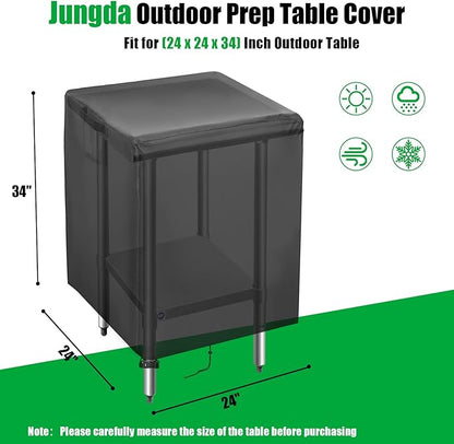 Outdoor Prep Table Cover,24 Inch Waterproof Stainless Steel Prep Cart Table Cover,Patio Kitchen Grill BBQ Food Prep Table Cover - 24 x 24 x 34 Inch