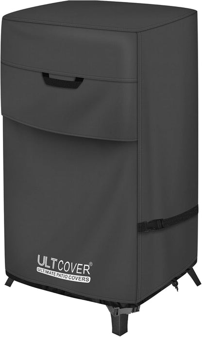 ULTCOVER Waterproof Vertical Electric Smoker Cover 30 inch for Most Square Gas Propane BBQ Smokers Size Upto 22W x 20D x 35H inch, Black