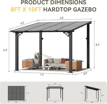 Aoxun 8’x10’ Gazebo for Patio, Gazebo Pergola - Image 6