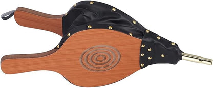 Wood Fireplace Bellows, Large Wood Air Blower with Cast Nozzle and Hanging Strap, Premium Solid Wood Construction for Outdoor Camping, BBQ, and Fireplace Use