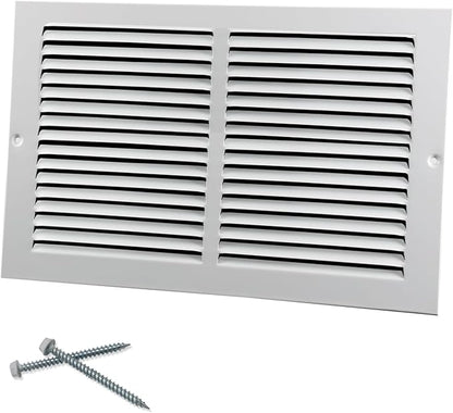 14"W x 8"H [Duct Opening Size] Steel Return Air Grille, Air Return Vent Cover for Ceiling and Sidewall - HVAC Air Vent Covers - [Outer Dimensions: 15.75"W x 9.75"H]