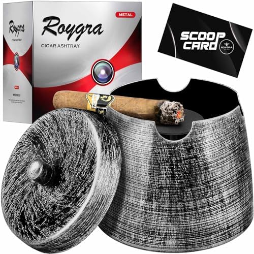 roygra Cigar Ash Tray with Lid, Outdoor Ashtray by ROYGRA