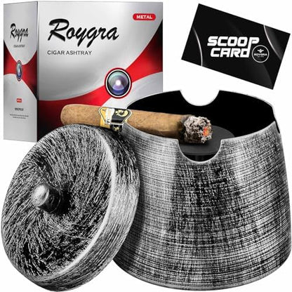 roygra Cigar Ash Tray with Lid, Outdoor Ashtray by ROYGRA