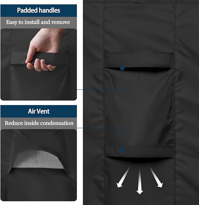 Easy-Going Round Patio Furniture Cover Waterproof Outdoor Dining Table and Chair Cover Anti-UV Outside Sectional Sofa Set Covers (62"DIA x 28"H, Black)