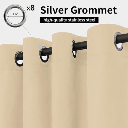 Easy-Going Outdoor Curtains for Patio 6 Panels, 54x96 inch, Weatherproof - Image 2