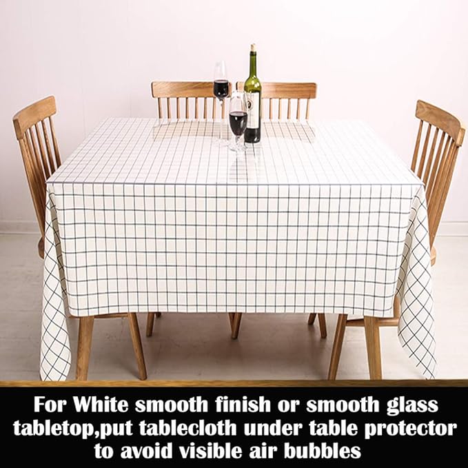 Custom Multi-size Thick Clear PVC Table Cover Protector 42x86 Inch Kitchen Wood Grain Vinyl Table Cover Rectangular Table Pad for Dining Room Table Meeting Table Wedding Party Cloths PVC Glass Plastic