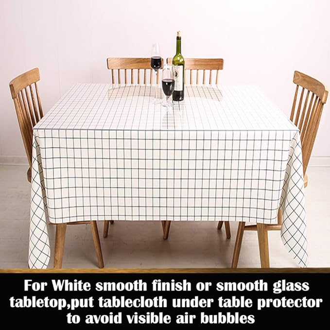 Multisize 1.5mm Thick Clear PVC Table Cover Protector 40 x 63 Inch Crystal Plastic Table Pad Rectangle Desk Protector Desk Mat Waterproof Table Top Cloth Kitchen Contertop Protective Cover Easy Clean