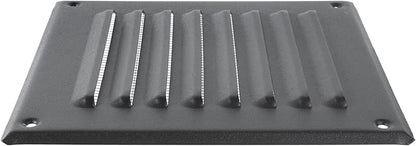 Square Ventilation Grille / 5" x 5" Inch Inside Measurement/Black Metal Air Vent Louver - Inside/Outside use / 6.5" x 6.5" Inch Outer Measurement