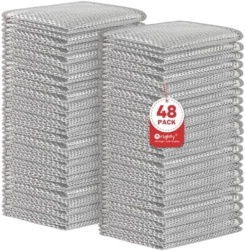 Orighty Dish Cloths for Washing Dishes, 48 Pack Metal Dish Rags by AllRightinOrighty
