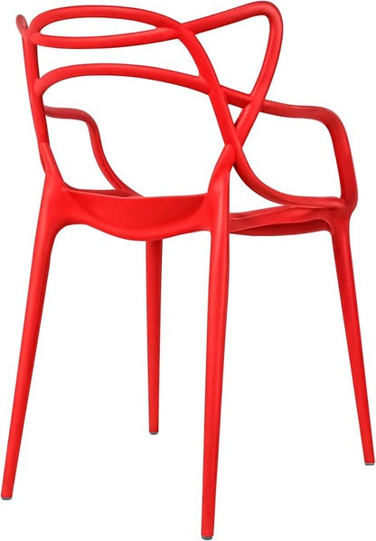 2xhome Modern Dining Chair | Stackable Indoor or Outdoor Entangled Side Chair | - Image 7