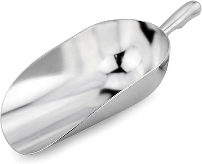 New Star Foodservice 34561 One-Piece Cast Aluminum Round Bottom Bar Ice Flour Utility Scoop, 38-Ounce, Silver (Hand Wash Only)