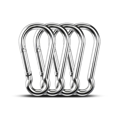 Large Carabiner Clip Hooks, 4pcs 4.7 inch Carabiners Heavy Duty, 304 Stainless Steel Spring Snap Hook Fits Camping Hanging Hiking Weight Lifting, Metal Clips for Rope or Chain