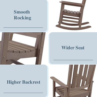 Oversized Outdoor Rocking Chair, HDPE Porch Rocker | High Back Rocking Chairs - Image 4