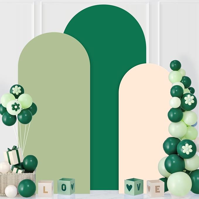 MODFUNS Wedding Arch Cover Set of 3 4ft 5ft 6ft Spandex Arch Cover Mixed Color Fitted Arch Backdrop Stand Covers Chiara Arch Covers Stretchy Backdrop for Birthday Party Reception Baby Bridal Shower