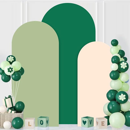 MODFUNS Wedding Arch Cover Set of 3 4ft 5ft 6ft Spandex Arch Cover Mixed Color Fitted Arch Backdrop Stand Covers Chiara Arch Covers Stretchy Backdrop for Birthday Party Reception Baby Bridal Shower