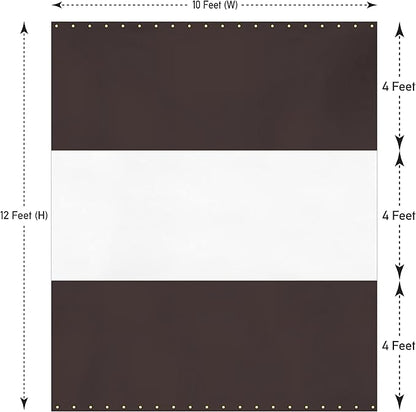 Covers & all Outdoor Clear Panel Curtain, 12 oz Vinyl Outdor Curtains for Patio, Waterproof & Weather Resistant Tarp with Brass Grommets for Pergola, Porch, Gazebos, Balcony (12'H x 10'W feet, Coffee)