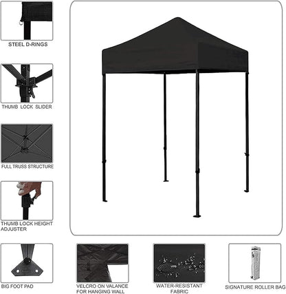 Eurmax USA 5'x5' Pop Up Canopy Tent Commercial Instant Canopies with Heavy Duty Roller Bag,Bonus 4 Sand Weights Bags (Sky Blue)