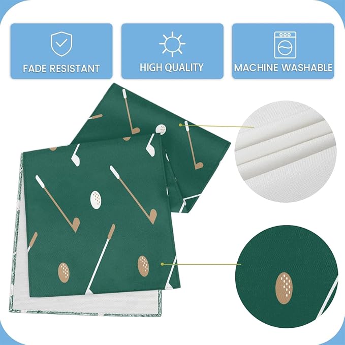 Golf Club Golf Ball Table Runner Kitchen Dining Table Runner 13*48in Table Center Decor for Indoor Outdoor Home Holiday Party