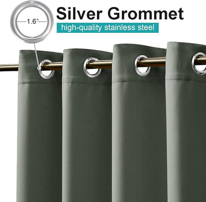 NICETOWN Morandi Green Outdoor Curtain - Image 2