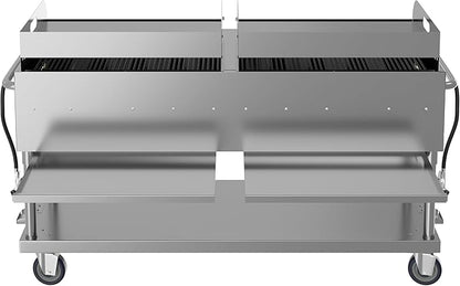 72 in. 10-Burner Commercial Outdoor Propane Gas Grill with Two 36 in. Griddles in Stainless-Steel, ETL Listed (CGKIT7-G36G36)
