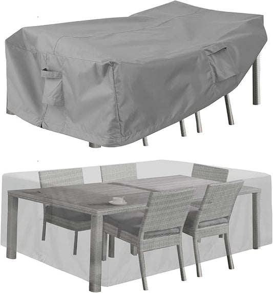 PureFit Patio Furniture Covers, Outdoor Table Furniture Cover Waterproof Rectangle, Patio Sectional Couch Set Cover for Deck, Lawn and Backyard, UV Resistant, 126"L x 63"W x 28"H, Gray