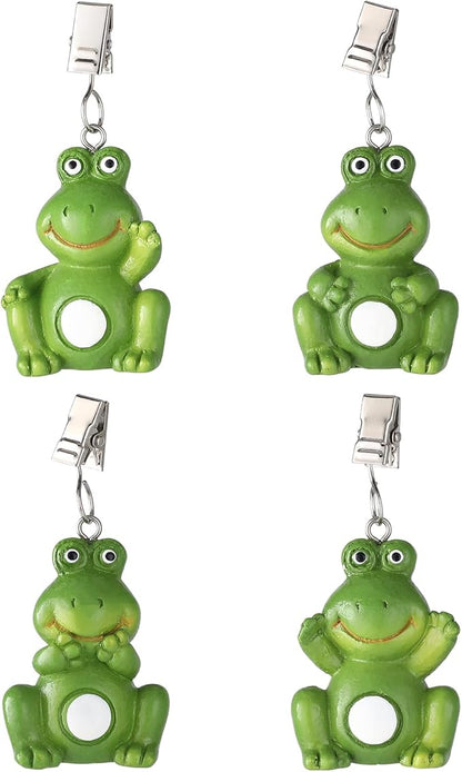TwoFish Home Set of 4 Frog Resin Tablecloth Weights Clips Handicraft Frog Tablecloth Clamps Pack of 4