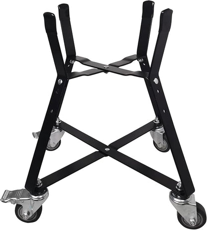 Small Big Green Egg Nest, Grill Stand for Big Green Egg Accessories, Rolling Nest with Heavy Duty Locking Caster Wheels Powder Coated Steel for BGE Smoker Kamado Joe Accessories