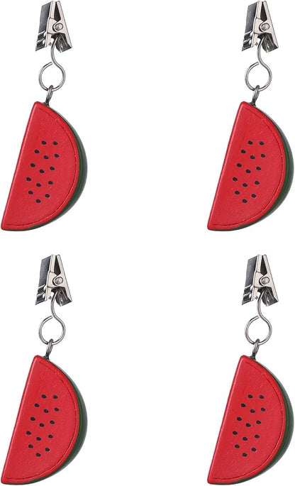 TwoFish Home Set of 4 Ｗatermelon Resin Tablecloth Weights Clips Handicraft Ｗatermelon Tablecloth Clamps Pack of 4
