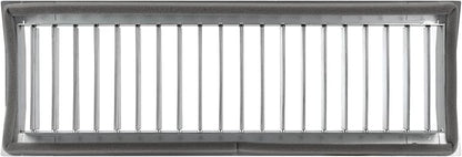 Repa Market 17" x 5" Inch Air Exhaust Grille for Round Ducts - Adjustable Louvre Blades - Galvanized Air Supply Vent Cover - Side Fit Round Surface Canal Ducting from 9.84" to 35.43" Inches