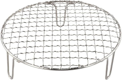 Stainless Steel BBQ Grill Grid with Legs, Round Grid Cooking Net, Even Heating for Outdoor Camping and Home Barbecue(20cm)