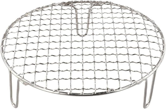 Stainless Steel BBQ Grill Grid with Legs, Round Grid Cooking Net, Even Heating for Outdoor Camping and Home Barbecue(20cm)