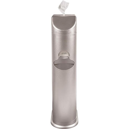 Zogics All-in-One Cleaning Station – Complete Cleaning Station with Wipes Dispenser, Gel Dispenser, Trash Can and Storage, Silver (1 Station)