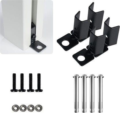 Kozyard Ground Mounting Kit for 2-Panel Privacy Screens – Perfect for Securing to Concrete – Helps Hide Clutter and Keep Your Outdoor Space Neat – Fits Both White & Black Panels
