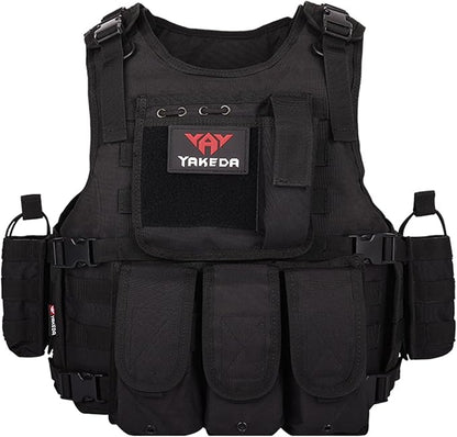 YAKEDA Adjustable Tactical Airsoft Training Vest | Camping, Fishing, Hunting,Gift for Halloween and New Year