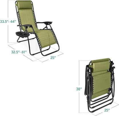 Best Choice Products Set of 2 Adjustable Steel Mesh Zero Gravity Lounge Chair - Image 3