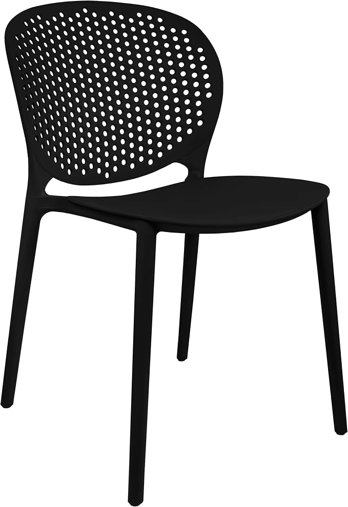 2xhome Set of 4 Patio Dining Chairs | Modern Stackable Outdoor Pool Side Chair - Image 8