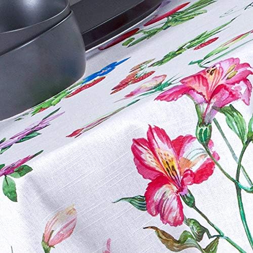 Maison d' Hermine Table Cloth Round Table 100% Cotton 63 Inches Tablecloth Reusable Decorative Everyday Use for Dining Room, Farmhouse, Home, Party, Festive & Wedding Spring Summer - Giverny
