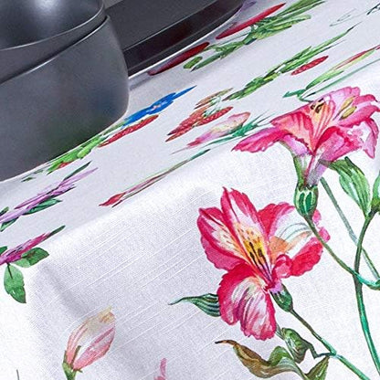 Maison d' Hermine Table Cloth Round Table 100% Cotton 63 Inches Tablecloth Reusable Decorative Everyday Use for Dining Room, Farmhouse, Home, Party, Festive & Wedding Spring Summer - Giverny