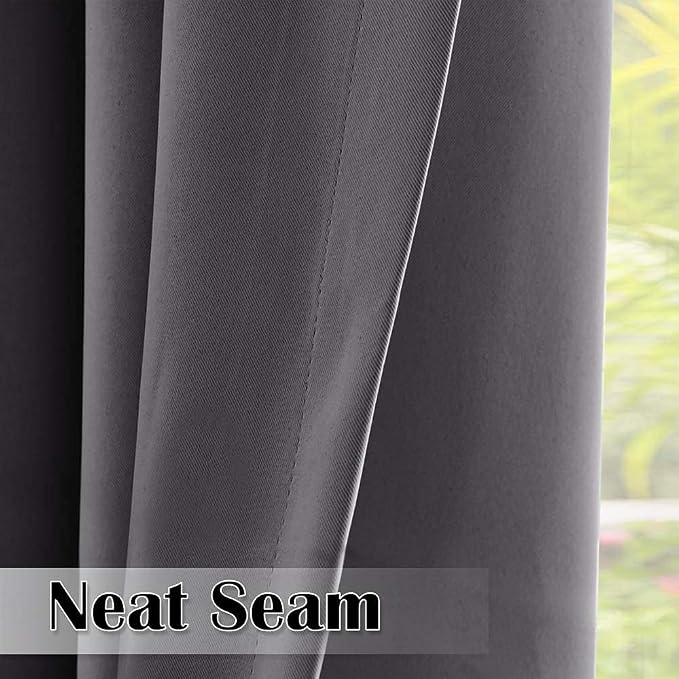 Outdoor Waterproof Curtains for Patio W100 x L84 Inch Grey, 1 Panel | Extra - Image 4