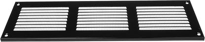 Repa Market 12x4 Inch Air Vent Cover/Black Galvanized Steel Louvered Grill Cover with Mesh Screen/Wall or Ceiling Vent/Durable Flush Mount HVAC Register for Indoor and Outdoor Ventilation