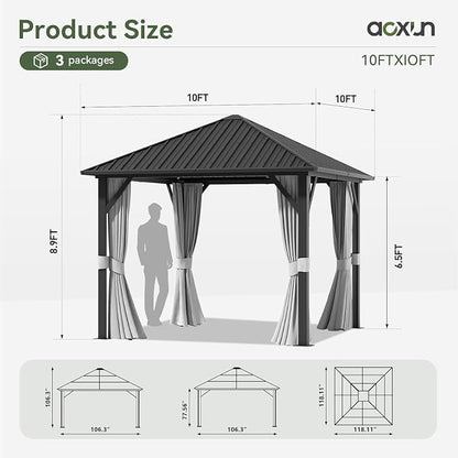 Aoxun Gazebo 10x10 Hardtop Gazebo - Image 2
